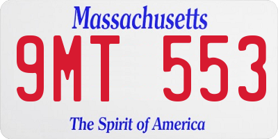 MA license plate 9MT553