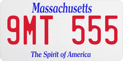 MA license plate 9MT555