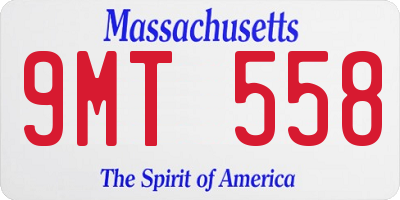 MA license plate 9MT558