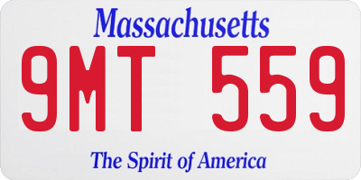 MA license plate 9MT559