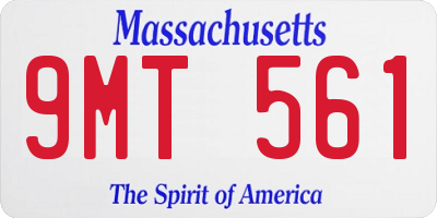 MA license plate 9MT561