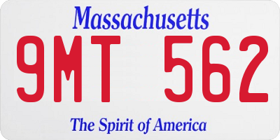 MA license plate 9MT562