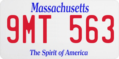 MA license plate 9MT563