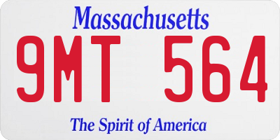 MA license plate 9MT564