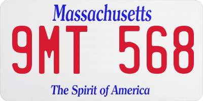 MA license plate 9MT568