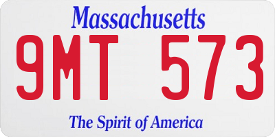 MA license plate 9MT573