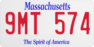 MA license plate 9MT574