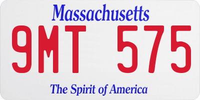 MA license plate 9MT575