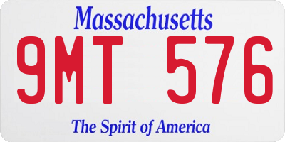 MA license plate 9MT576
