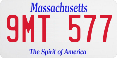 MA license plate 9MT577