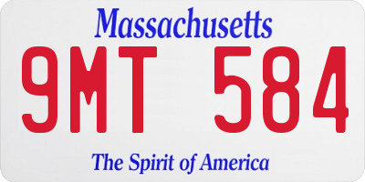 MA license plate 9MT584