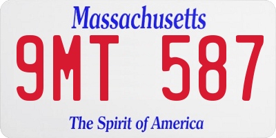 MA license plate 9MT587
