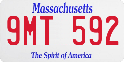 MA license plate 9MT592