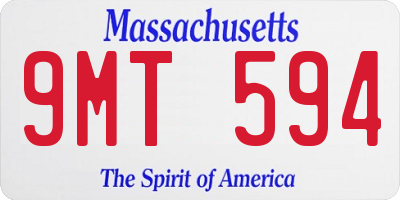 MA license plate 9MT594