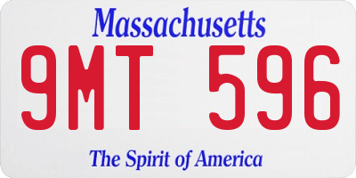 MA license plate 9MT596