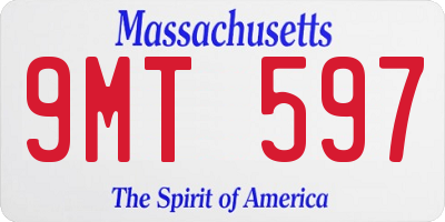 MA license plate 9MT597