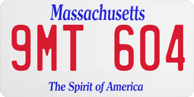 MA license plate 9MT604