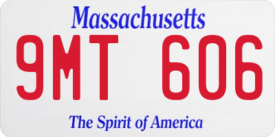 MA license plate 9MT606