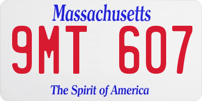 MA license plate 9MT607