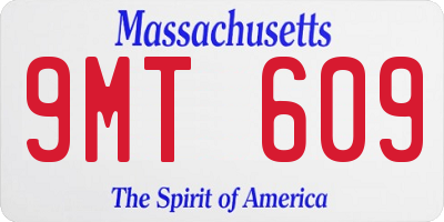 MA license plate 9MT609