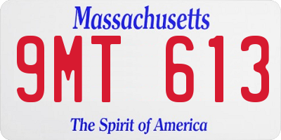 MA license plate 9MT613
