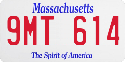 MA license plate 9MT614