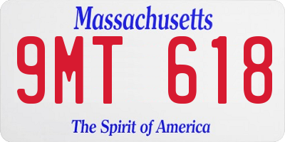 MA license plate 9MT618