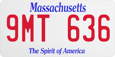 MA license plate 9MT636