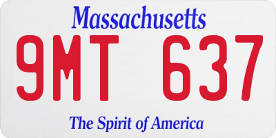 MA license plate 9MT637