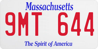 MA license plate 9MT644