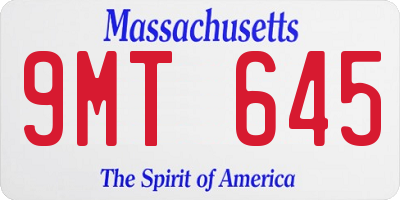 MA license plate 9MT645
