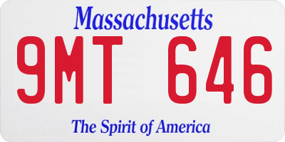 MA license plate 9MT646