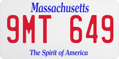 MA license plate 9MT649