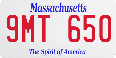 MA license plate 9MT650