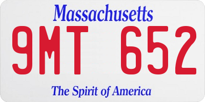 MA license plate 9MT652