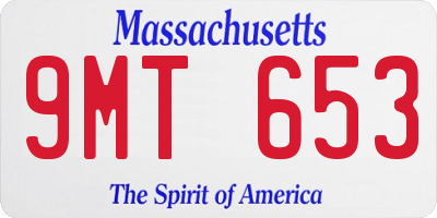 MA license plate 9MT653