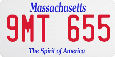 MA license plate 9MT655
