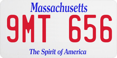 MA license plate 9MT656