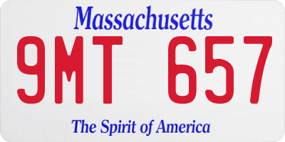 MA license plate 9MT657