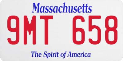 MA license plate 9MT658