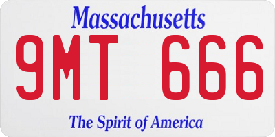 MA license plate 9MT666