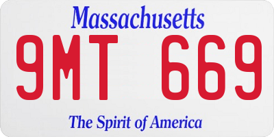 MA license plate 9MT669