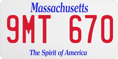 MA license plate 9MT670