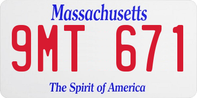 MA license plate 9MT671