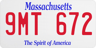MA license plate 9MT672