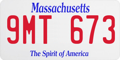 MA license plate 9MT673