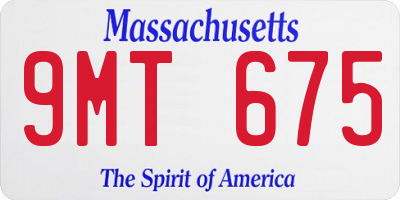 MA license plate 9MT675