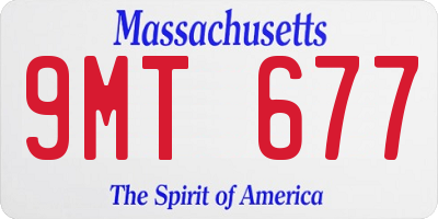 MA license plate 9MT677