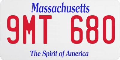 MA license plate 9MT680