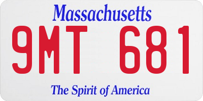 MA license plate 9MT681